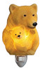 Sculpted Mama Momma Bear With Her Baby Cub Marble Night Light