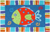 Tropical Blue Reef Smiling Fish 30 x 20 Inches Rectangle Accent Throw Rug