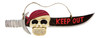 Carved Sword with Pirate Head Keep Out Wood 19 Inch Wall Sign Plaque