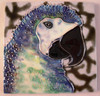 Tropical Rainforest Blue Parrot 4x4 Ceramic Tile Art