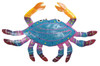 Handcrafted Pink Blue Crab Haitian Metal Art Wall Decor