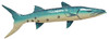 Fearsome Blue Barracuda Fish Large 28 Inch Haitian Metal Art Wall Decor
