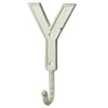 Monogram Letter Y Single Wall Hook Painted Cast Iron 7.5 Inch