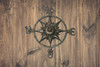 Cast Iron Rustic Compass Rose Sculpture Wall or Garden Decor