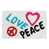 Love and Peace Graffiti on White Bathroom Area Rug Mat