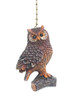 Brown Woodland Owl Decorative Ceiling Fan Light Pull 3 Dimensional