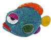Tropical Ocean Blue Torpid Fish Glass Beaded Wire Sculpture