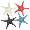 Starfish Red White Blue Black Tabletop Figurines Set of 4 Painted Cast Iron