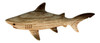 Brown Carved Woodgrain Shark Tabletop Figurine 8 Inches Resin