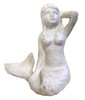 Cast Iron Nautical Repro Sitting Mermaid Figurine White