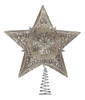 Kurt Adler Silver and Gold Beaded Star Tree Topper Holiday 13.5 Inches