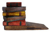 Hand Carved Library Stack of Books Wooden Door Stop