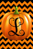 Pumpkin Chevron Monogram L Double Sided 12 X 18 Inch Garden Flag