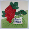 Pinot Grigio Wine Grapes Ceramic Tile Art 8X8 Inches