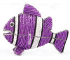 Tropical Ocean Clown Fish Purple Beaded Wire Sculpture