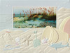 Beach Scene Sand Dunes Sculpted Embossed Blank 9 Boxed Note Cards and Envelopes