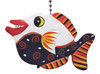 Black and White Tropical Fish Ceiling Fan Light Pull Hand Carved Wood