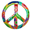 Tropical Psychodelic Peace Sign Decor Haitian Metal Medium Color 1