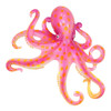 Coastal Sea Creature Pink Octopus 9 Inch Wall Decor Resin Plaque