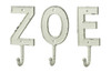 Monogram Letter Z Single Wall Hook Painted Cast Iron 7.5 Inch