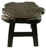 Coastal Sea Turtle Child Bath Dark Brown Carved Wood Kitchen Bath Step Stool