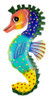 Tropical Nautical Whimsical Seahorse Tiki Decor Haitian Metal Wall Art C23