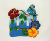 Tropical Blue Parrot Double Switchplate Haitian Metal