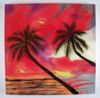 Tropical Island Sunset Palm Trees Ceramic 6X6 Inches Tile Art