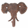 Antiqued Reproduction Cast Iron Elephant Head Single Hook Wall Decor