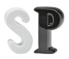 Letter S and P White and Black Salt and Pepper Shakers Set