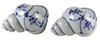 Conch Shell Seashell Salt and Pepper Shakers Set Blue and White