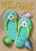 Welcome Summer Flip Flop Sand Beach Shell Standard Flag SF 40 Inches