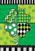 Green Four Leaf Clover Pretty Patchwork 12 X 18 Inch Garden Flag Custom Decor