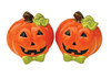 Halloween Smiling Orange Jack-O-Lanterns Ceramic Salt and Pepper Shaker Set