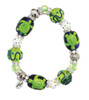 Green Sea Turtle Rhinestone Glass Beaded Kate and Macy Stretch Bracelet