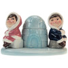 Eskimos Magnetic Salt Pepper Shakers and Toothpick Holder Set Westland Giftware