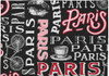 Ooh La La Paris Black Print Cotton Kitchen Dining Table Placemats Set of 4