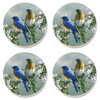 Beautiful Songbirds Bluebirds 4 Inch Round Absorbent Stone Coasters Set of 4