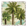 Aqua Escape Elegant Palm Trees 6 Inch Square Tumbled Tile Kitchen Trivet