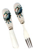 Coastal Blue Crab Ceramic Spreader and Cocktail Fork Set of 2