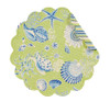 Ocean Beach Green Sea Shell Reversible Placemats Set  of 4