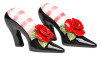 Black High Heels Red Rose Salt and Pepper Shakers Set