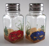 Hand Painted Nautical Ocean Red Blue Crab Salt and Pepper Shakers