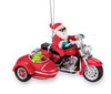 Born to Be Jolly Biker Santa and Turtle in Side Car Christmas Holiday Ornament