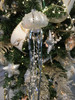 Kurt Adler Silver on White Jellyfish Holiday Ornament Glass 12 Inches