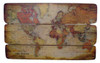 Old Vintage Look World Map Slatted Wood Wall Decor 47 Inches