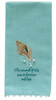 Coastal Conch Shell Guest Hand Towel Faux Pearl Beads Embroidered