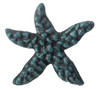 Teal and Black Starfish Drawer Pull Painted Cast Iron Distressed Finish