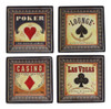 Game Night Poker Lounge Vegas Casino Melamine 5 Inch Appetizer Plates Set of 4