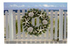 Canvas Picture of Beach Holiday Wreath Print LED Lights Up 23.5 Inch Wall Plaque